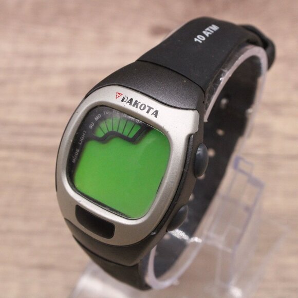 Vintage DAKOTA Digital Watch Unisex Black Tone Stainless Steel Sports 90s - Picture 4 of 8